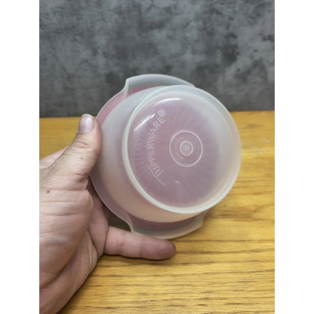 Tupperware Vintage Sheer Color 1‎ cup Servalier Bowl #1323 w/ Red Seal